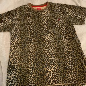 Supreme Leopard Print Tee with Front Pocket